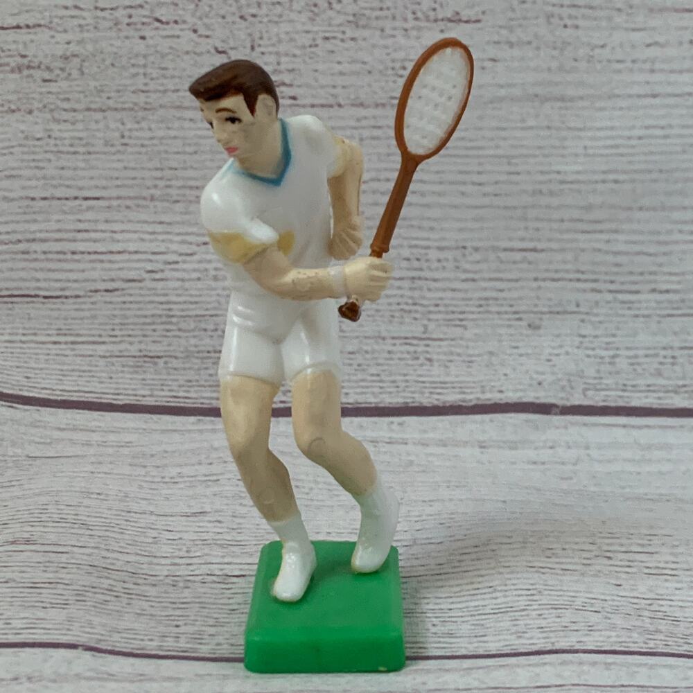 Vintage 1972 Wilton Plastic Tennis Player Cake Topper Figurine #1306-1276